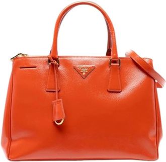 Prada Pre-owned Handbags, female, Orange, Size: ONE SIZE Pre-owned Leather Handbag