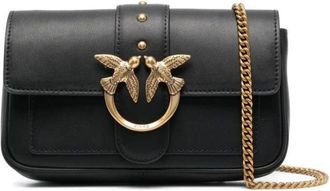 Pinko Love One Pocket - Dames - Schoudertassen - Zwart - ONE Size - Leer - Tassen