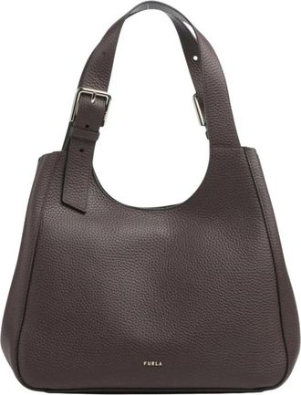Furla Dora Tote M - Dames - Schoudertassen - Bruin - ONE Size - Leer - Tassen