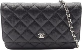 Chanel Pre-owned Matelasse Grained Calf Shoulder Bag - Dames - Pre-owned - Zwart - Maat: ONE Size Leer
