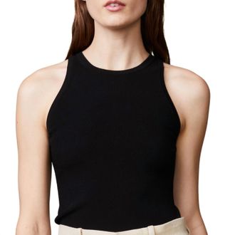 Monrow Seamless High Neck Tank In Black