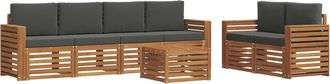 vidaXL Conjunto De Sof&aacute;s De Exterior 7 Uds. Natural Y Antracita Vidaxl