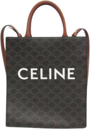 Celine Pre-owned Vertical Cabas Triomphe - Dames - Vintage Shopper - Bruin - ONE Size - Leer - Vintage