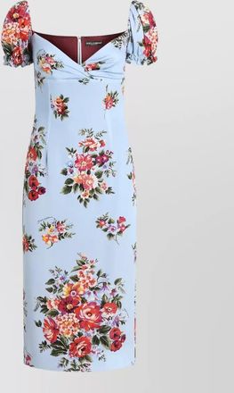 Dolce & Gabbana flower bouquet print midi dress