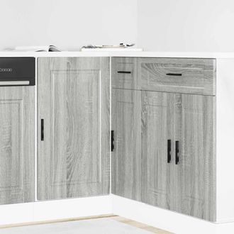 Berkfield Home Kitchen Base Cabinet Porto Grey Sonoma Engineered Wood