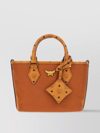 MCM mini structured nylon handbag with top handles