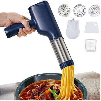 Trade Shop Trade Shop - M&aacute;quina De Pasta El&eacute;ctrica Inal&aacute;mbrica Autom&aacute;tica De Cocina Port&aacute;til Con 3 Moldes