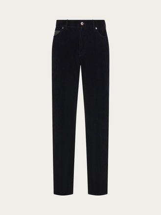 Ferragamo Men Corduroy five-pocket trousers Black