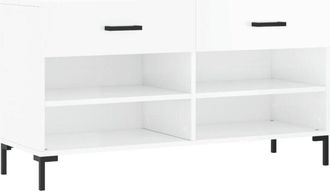vidaXL Vidaxl - Shoe Bench High Gloss White 102x35x55 cm Engineered Wood