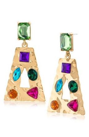 Jardin Geometric Crystal Drop Earrings in Multi/Gold at Nordstrom Rack