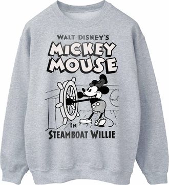 Disney Dames/Dames Mickey Mouse Steamboat Willie Sweatshirt (Sportgrijs)