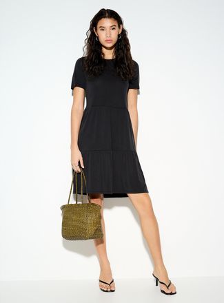 Vero Moda Womens Peach-skin tiered T-shirt dress