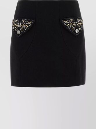 Versace virgin wool studded mini skirt