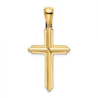 Diamond2Deal 14k Gold Polished Solid Cross Charm Pendant