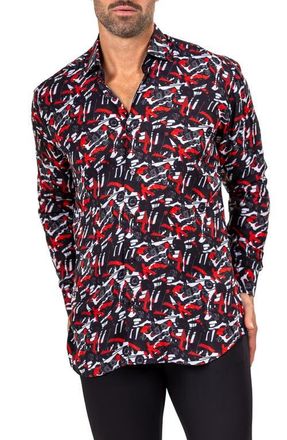 Maceoo Fibonacci Marthyr 0284 Contemporary Fit Button-Up Shirt in Black at Nordstrom, Size 3