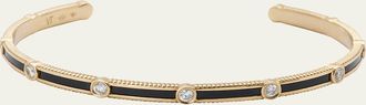 Viltier Rayon Bangle in Onyx, 18K Yellow Gold and Diamonds