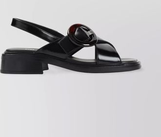 Prada glossy finish leather sandals