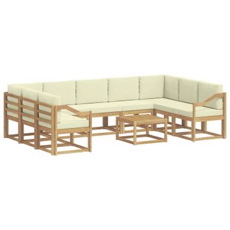 vidaXL Conjunto De Sof&aacute;s De Exterior 10 Pcs Blanco Y Crema Vidaxl