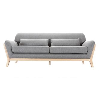 Miliboo Miliboo - Sof&aacute; Escandinavo 3 Plazas Gris Patas Madera Yoko
