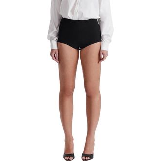 House of CB Tahni Back Zip High Waist Shorts in Black at Nordstrom, Size Small