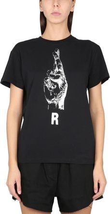 Raf Simons Hand Sign T-shirt - Dames - T-shirts - Zwart - L - Katoen - Tops