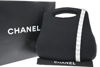 Chanel Millennium 2005 Jersey Black Canvas Handbag (Pre-Owned)