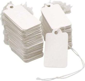 OEM Etiquetas De Precio Peque&ntilde;as Blancas, 500 Unidades, 28 Mm X 45 Mm, Etiquetas Para Joyer&iacute;a Con Cord&oacute;n, Etiquetas De Precio Para Ropa
