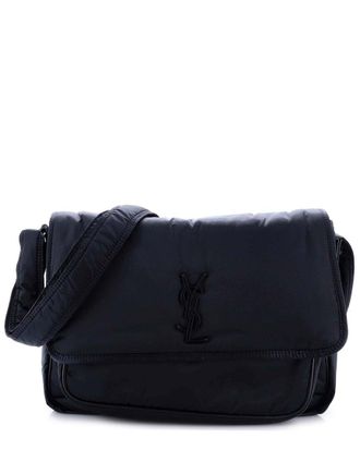 Saint Laurent Black Nylon Niki Messenger Bag (Authentic Pre-Loved)