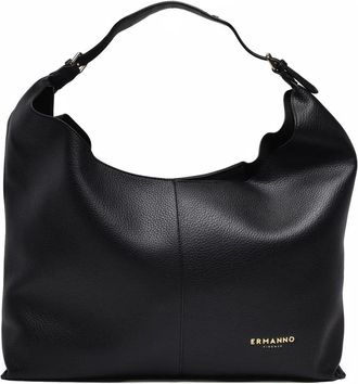 Ermanno Scervino Black Veronica Textured Surface Polyurethane Tote Bag