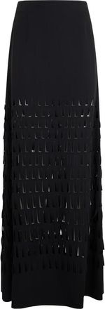 Alberta Ferretti Lange rok met details - Dames - Maxi Rokken - Zwart - S - Rokken