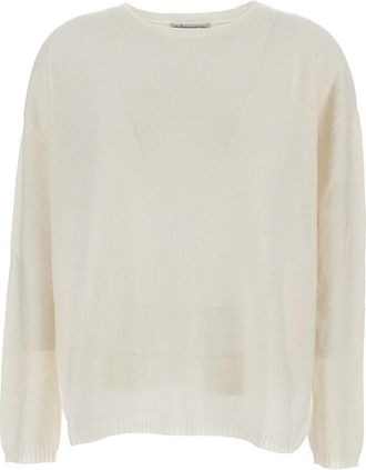 Stefano Mortari White Knit Sweater With Classic Fit
