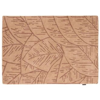 Nazar Rugs Alfombra lana tejida a mano follaje marr&oacute;n 133x190