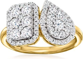 Ross-Simons Diamond Toi Et Moi Ring in 18kt Gold Over Sterling