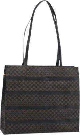 Celine Pre-owned Macadam Canvas Tote Bag - Dames - Vintage Shopper - Zwart - ONE Size - Leer - Vintage