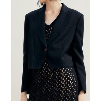 Brunello Cucinelli Black Cropped Blazer, Brand Size 44 (US Size 10)