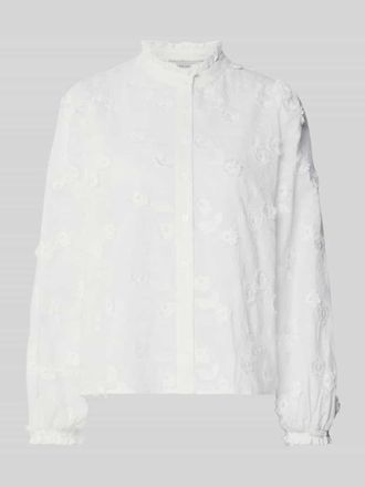Neo Noir Neo Noir Regular Fit Bluse mit Stitchings und Stehkragen Modell Oda Deco in Weiss, Gr&ouml;&szlig;e 40