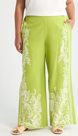 By Design Valencia Pull-On Wide Leg Pants in Flourish Green at Nordstrom Rack, Size 1 X
