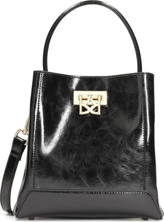 Kazar Elegante zwarte volnerf leren handtas - Dames - Mini tas - Zwart - ONE Size - Leer - Tassen