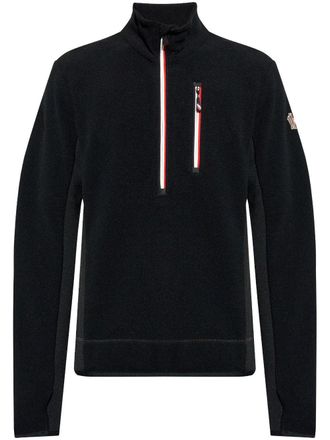 Moncler Sweater met geborduurd logo - Zwart
