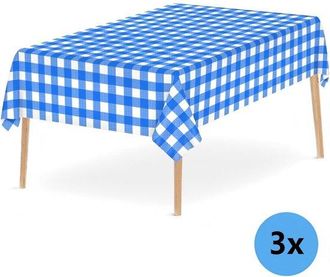 OEM Paquete De 3 Manteles De Pl&aacute;stico - Ideales Para Fiestas, Cenas Y Buf&eacute;s De Boda - Mantel Rectangular - 137 X 274 Cm - Azul Oscuro
