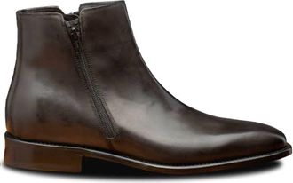 CALZOLERIA TOSCANA Mens Italian Side Zip Boot In Moka