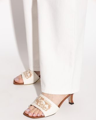 Ferragamo Heeled Mules, Womens, Cream