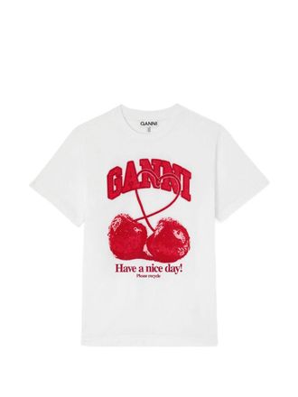 Ganni bedrucktes Baumwoll-T-Shirt