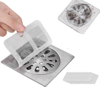 No Brand Adhesivos Desechables Para Desag&uuml;es De Cabello, Adhesivos De Filtro Para Desag&uuml;es De Piso Para Ducha De Ba&ntilde;o, Ba&ntilde;era De Cocina (10 Unidades)