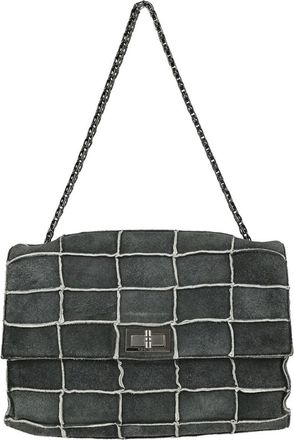 Chanel Reissue Flap Suede Patchwork Gray Suede Handbag (Pre-Owned)