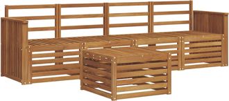 vidaXL Conjunto De Sof&aacute;s De Exterior 5 Uds. Natural Vidaxl