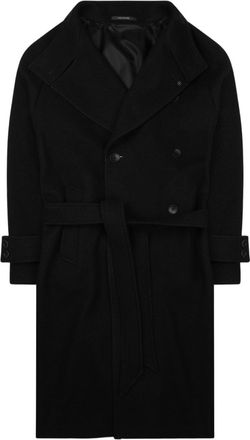 Tagliatore Double-Breasted Belted Wool-Blend Coat