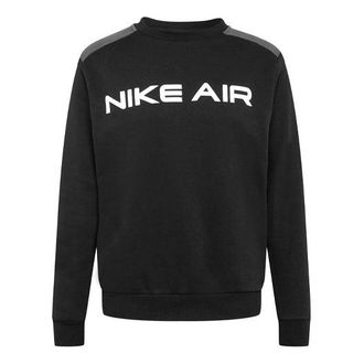 Nike Mens Nike Air Logo Printing Round Neck Pullover Long Sleeves Black DA0220-010