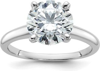 Diamond2Deal 14k White Gold 3 Ct Lab Grown Diamond Solitaire Engagement Ring