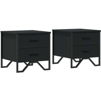 vidaXL Comodini 2 pz Neri 40x41x40 cm in Truciolato - Vidaxl